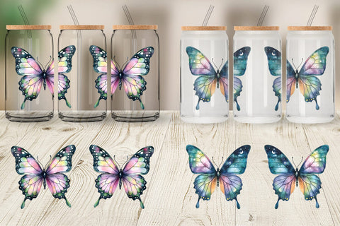 Glass Can Fairy Butterfly Sublimation artnoy 