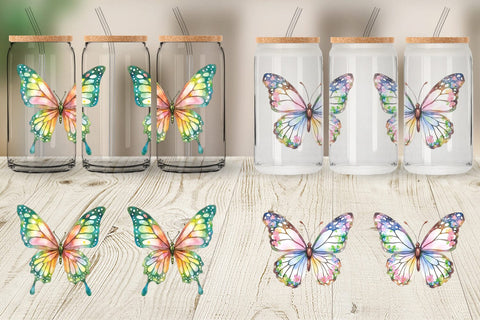 Glass Can Fairy Butterfly Sublimation artnoy 