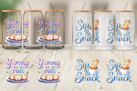Glass Can Fall Bakery & Coffee Quotes Sublimation artnoy 