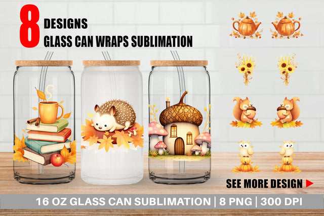 Glass Can Fall Watercolor Set Sublimation artnoy 