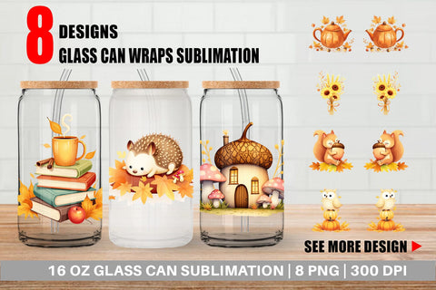 Glass Can Fall Watercolor Set Sublimation artnoy 