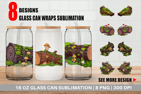 Glass Can Fallen Log Sublimation artnoy 