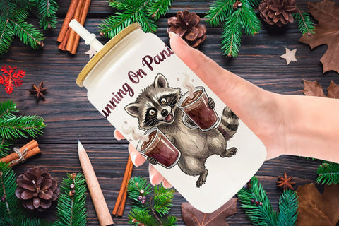 Glass Can Feral Raccoon Chaotic Whimsigoth Sublimation artnoy 