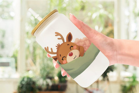 Glass Can Festive Baby Rudolf Sublimation artnoy 