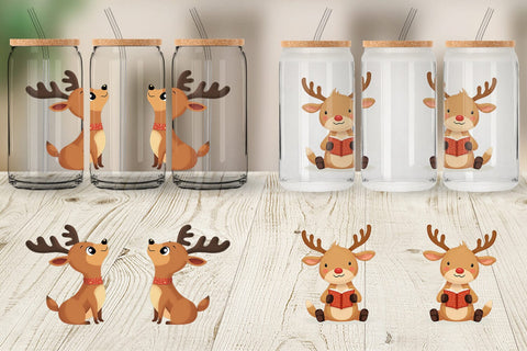 Glass Can Festive Baby Rudolf Sublimation artnoy 