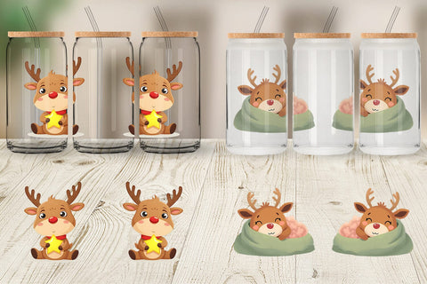 Glass Can Festive Baby Rudolf Sublimation artnoy 