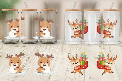 Glass Can Festive Baby Rudolf Sublimation artnoy 