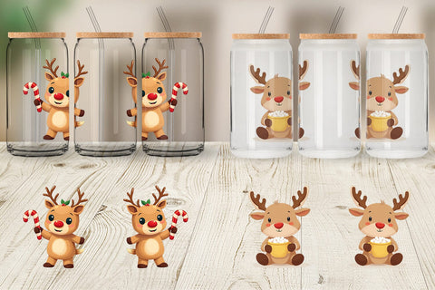 Glass Can Festive Baby Rudolf Sublimation artnoy 