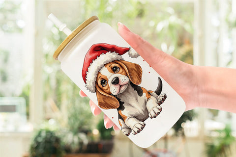 Glass Can Festive Furry Friends Sublimation artnoy 