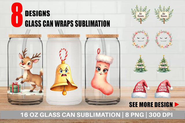 Glass Can Festive Rage Sublimation artnoy 
