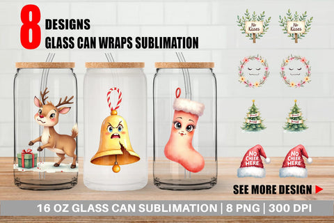Glass Can Festive Rage Sublimation artnoy 