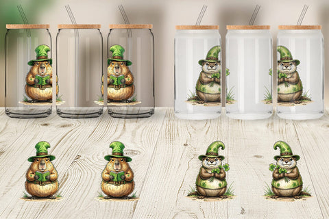 Glass Can Festive St Paddys Fauna Sublimation artnoy 