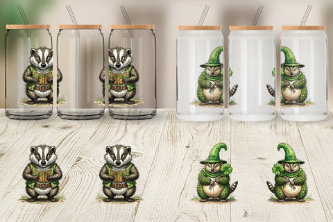 Glass Can Festive St Paddys Fauna Sublimation artnoy 
