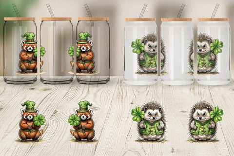 Glass Can Festive St Paddys Fauna Sublimation artnoy 
