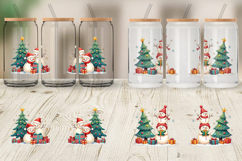 Glass Can Festive Winter Whimsy Sublimation artnoy 