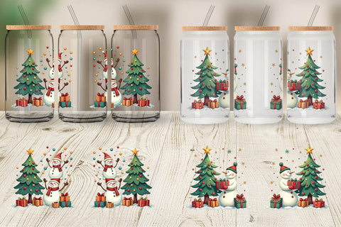 Glass Can Festive Winter Whimsy Sublimation artnoy 