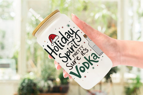 Glass Can Festively Fed Up Relatable Holiday Stress Quotes Sublimation artnoy 