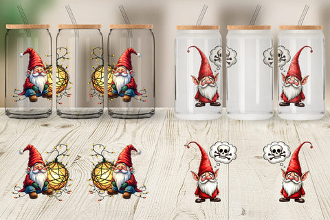 Glass Can Festively Jaded: Cynical Gnome Sublimation artnoy 
