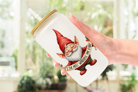 Glass Can Festively Jaded: Cynical Gnome Sublimation artnoy 