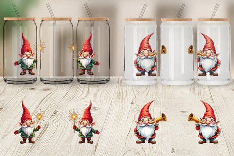 Glass Can Festively Jaded: Cynical Gnome Sublimation artnoy 
