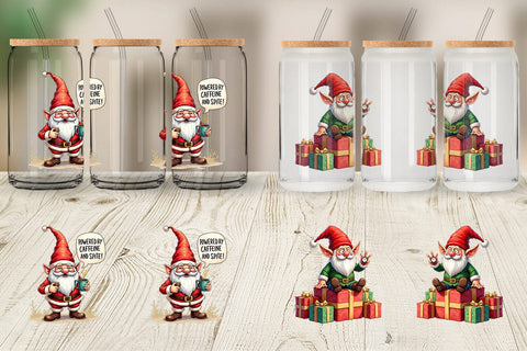 Glass Can Festively Jaded: Cynical Gnome Sublimation artnoy 