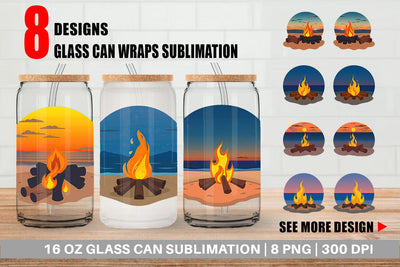Glass Can Fire Pit Sublimation artnoy 