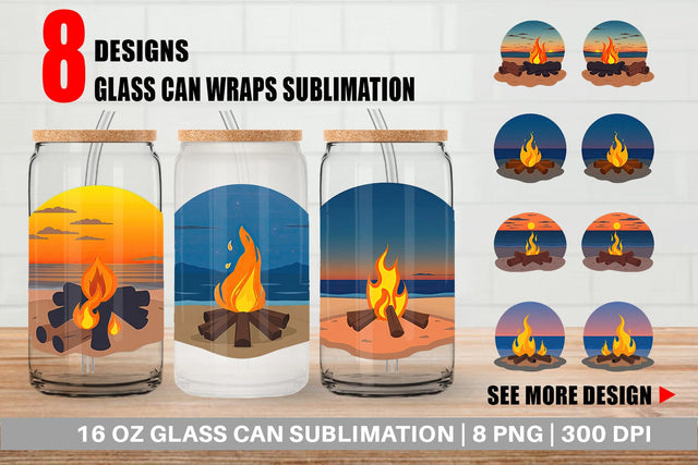 Glass Can Fire Pit Sublimation artnoy 