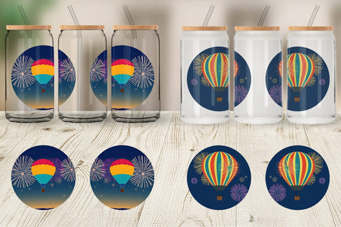 Glass Can Fireworks Hot Air Balloon Sublimation artnoy 