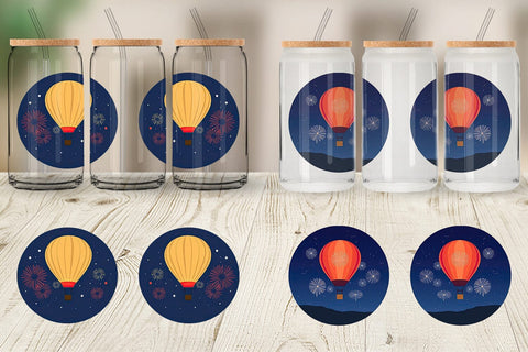 Glass Can Fireworks Hot Air Balloon Sublimation artnoy 