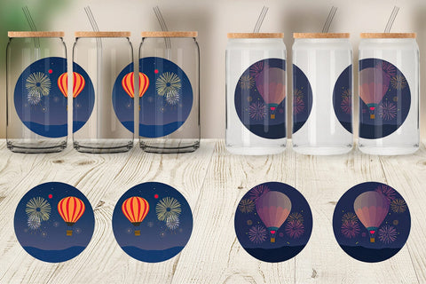 Glass Can Fireworks Hot Air Balloon Sublimation artnoy 