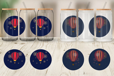 Glass Can Fireworks Hot Air Balloon Sublimation artnoy 