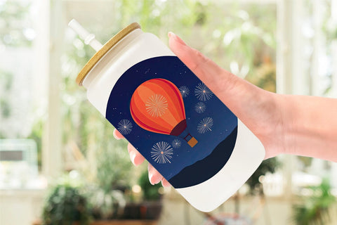 Glass Can Fireworks Hot Air Balloon Sublimation artnoy 