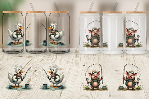Glass Can Fishing Grumps Sublimation artnoy 