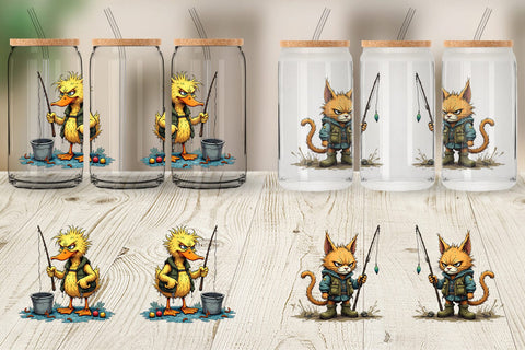 Glass Can Fishing Grumps Sublimation artnoy 