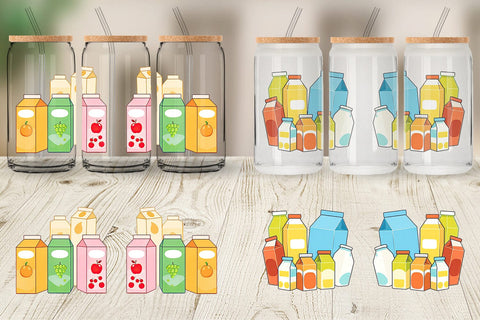 Glass Can Flavored Milk Carton Sublimation artnoy 