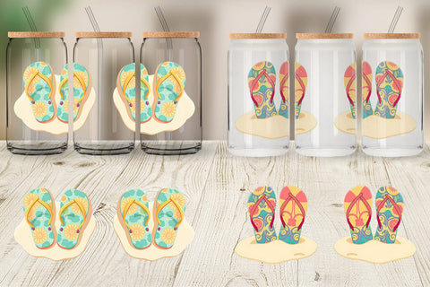 Glass Can Flip-Flops Sublimation artnoy 