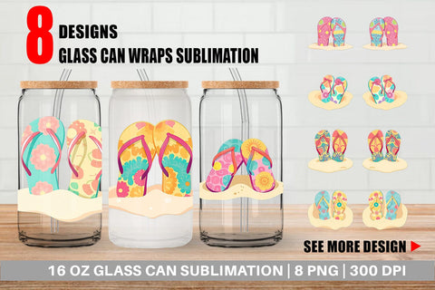 Glass Can Flip-Flops Sublimation artnoy 