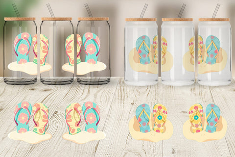 Glass Can Flip-Flops Sublimation artnoy 