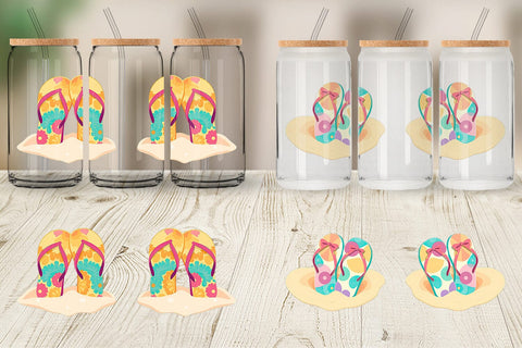 Glass Can Flip-Flops Sublimation artnoy 