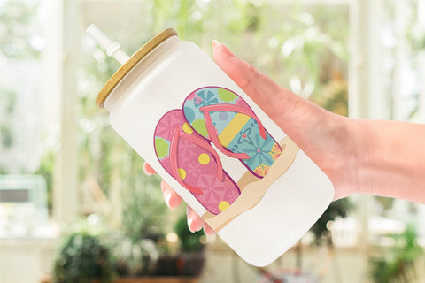 Glass Can Flip-Flops Sublimation artnoy 