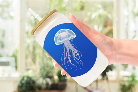 Glass Can Floating Jellyfish Sublimation artnoy 