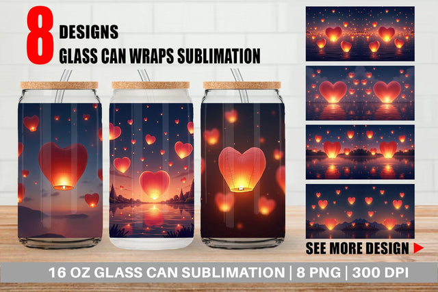 Glass Can Floating Lanterns Sublimation artnoy 