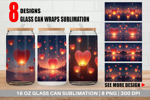 Glass Can Floating Lanterns Sublimation artnoy 
