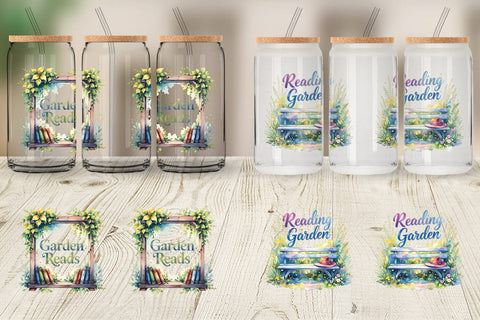 Glass Can Floral Reading Quotes Sublimation artnoy 