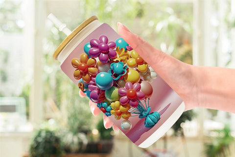 Glass Can Flower Balloon Sublimation artnoy 
