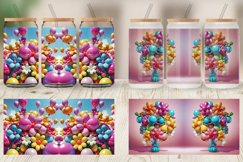 Glass Can Flower Balloon Sublimation artnoy 