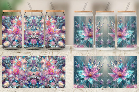Glass Can Flower Stained Glass Sublimation artnoy 