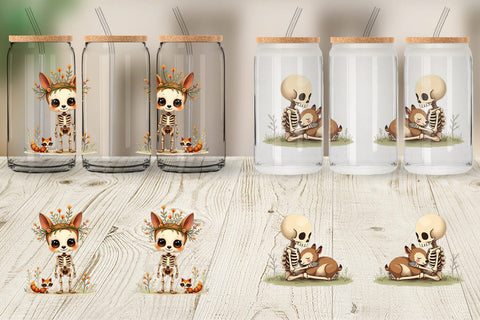 Glass Can Forest Familiar Skeletons Sublimation artnoy 