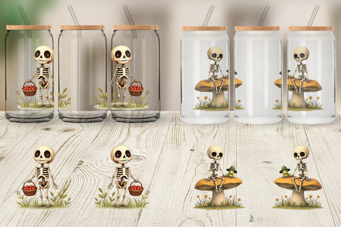 Glass Can Forest Familiar Skeletons Sublimation artnoy 