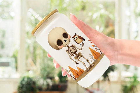 Glass Can Forest Familiar Skeletons Sublimation artnoy 
